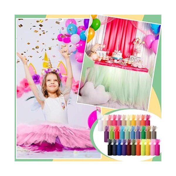 JaGely Rollos de tul de 32 colores de 6 x 25 yardas tela