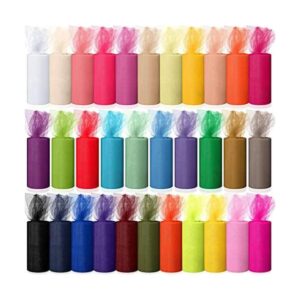 JaGely Rollos de tul de 32 colores de 6 x 25 yardas tela