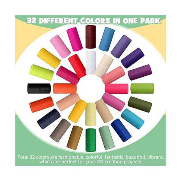 JaGely Rollos de tul de 32 colores de 6 x 25 yardas tela