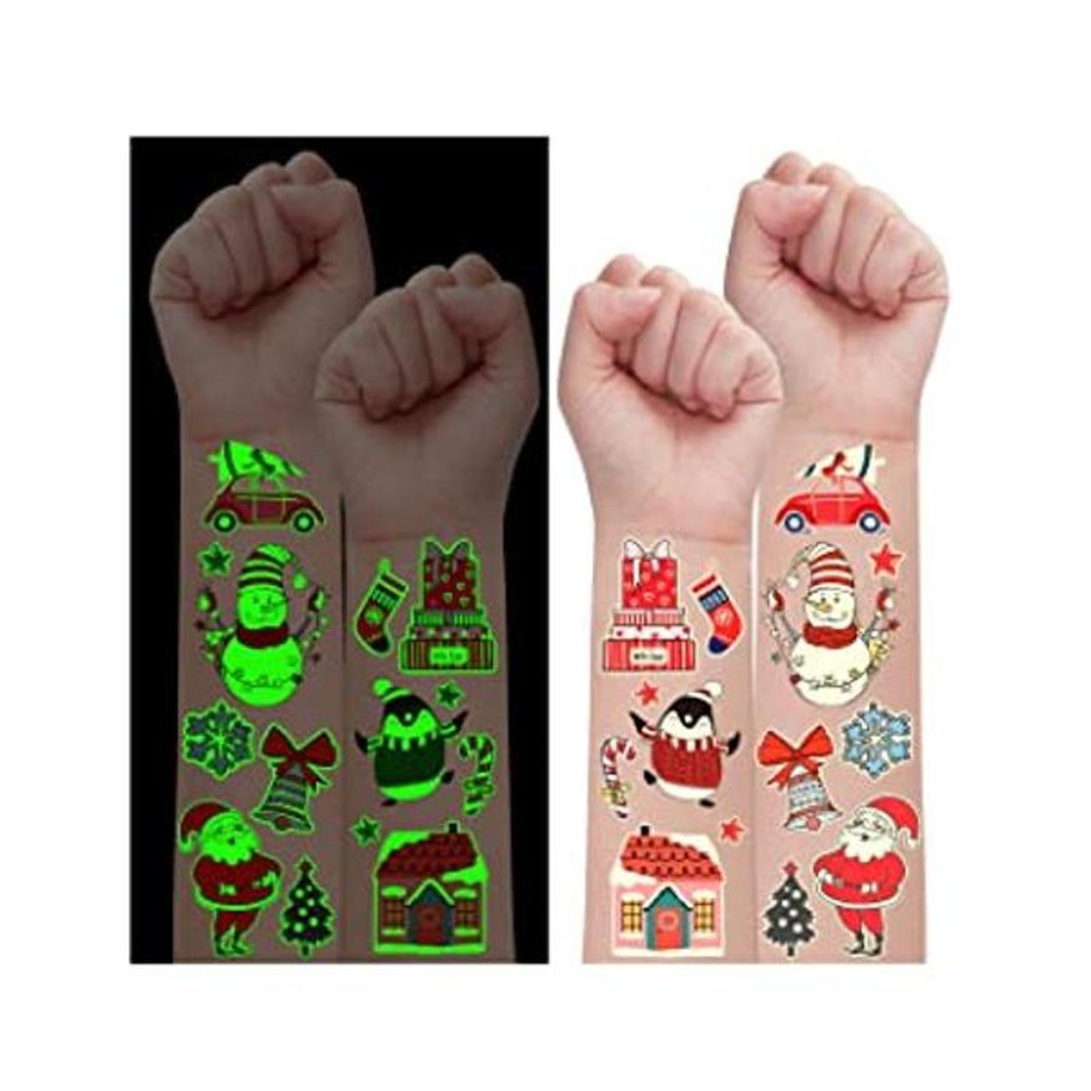 Partywind 235 estilos de tatuajes de Navidad brillantes