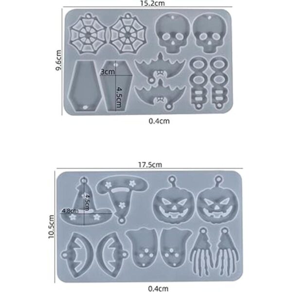 Mulukaya 2 piezas colgantes de aretes de Halloween de_3