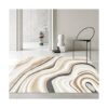 FINOREN Artistic Abstract Area Rug.Cream and Brown5x7_3