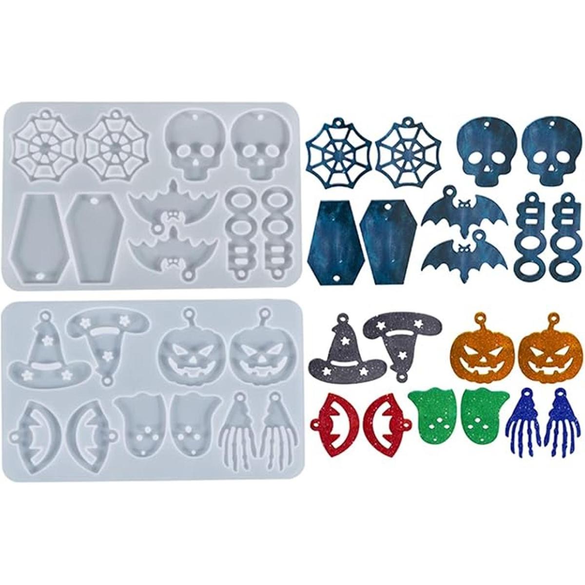 Mulukaya 2 piezas colgantes de aretes de Halloween de