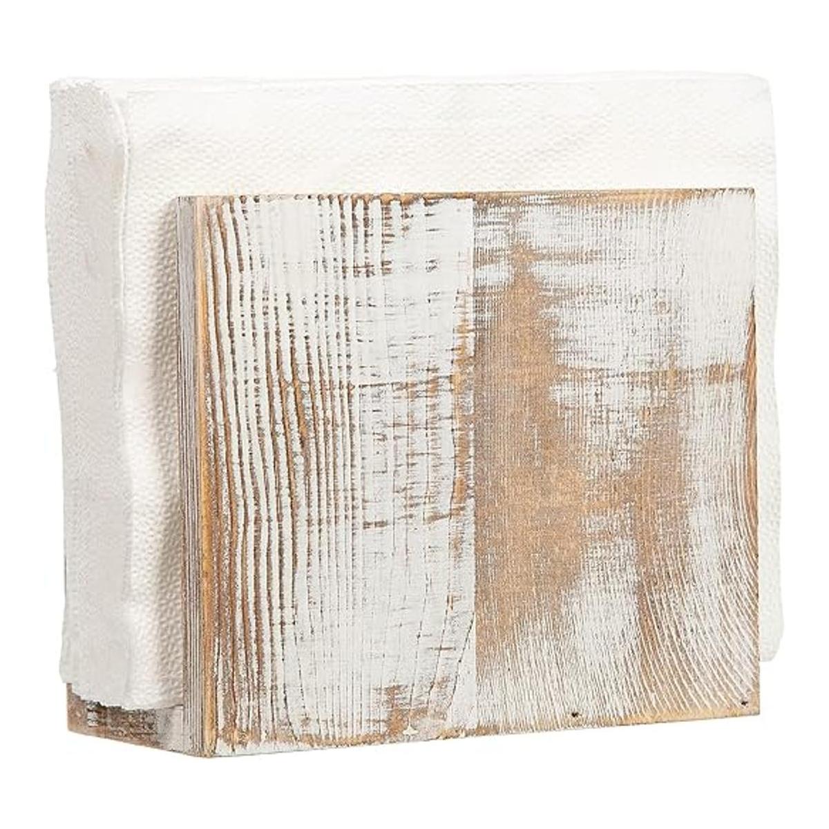 Servilleteros de papel de madera rústica dispensador de