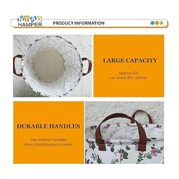 NTAOHAMPER Cesta redonda grande de lino de lona_6