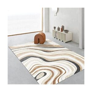 FINOREN Artistic Abstract Area Rug.Cream and Brown5x7_1