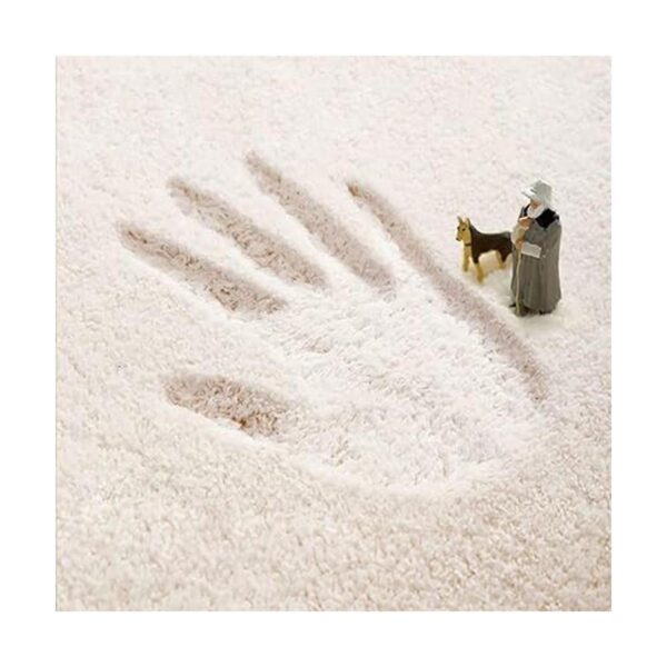 FINOREN Artistic Abstract Area Rug.Cream and Brown5x7_5