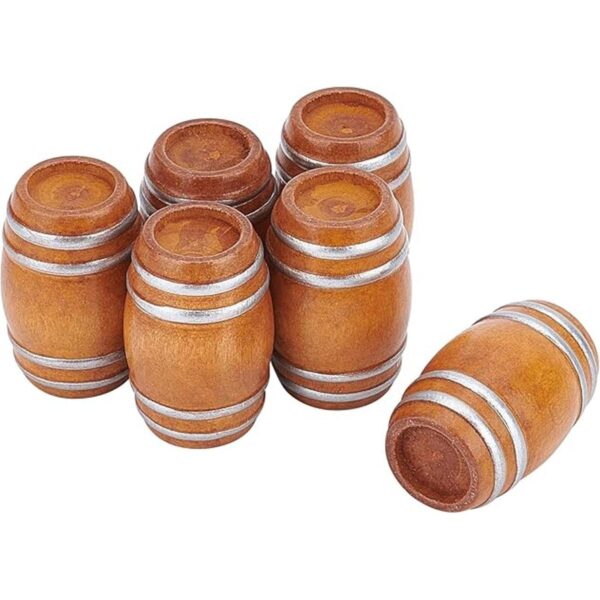 NBEADS 6 piezas de barril de madera en miniatura mini_1