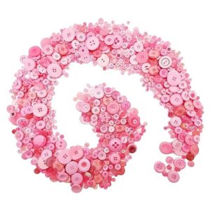 1600 botones rosados para manualidades varios tamaños