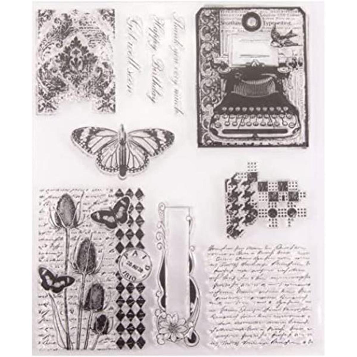Vintange Sellos transparentes para escribir texto y