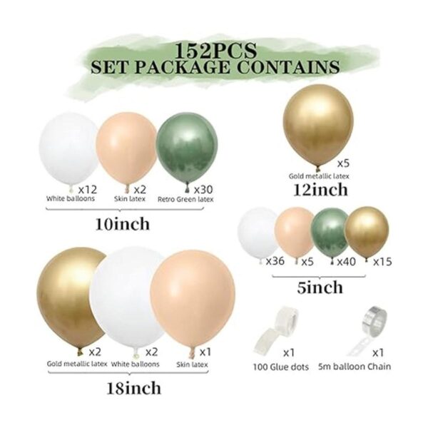 Kit de guirnalda de globos verde salvia 152 unidades kit