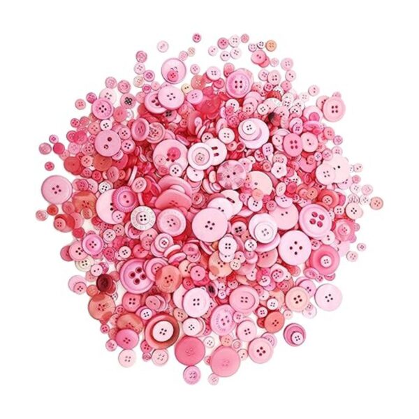 1600 botones rosados para manualidades varios tamaños