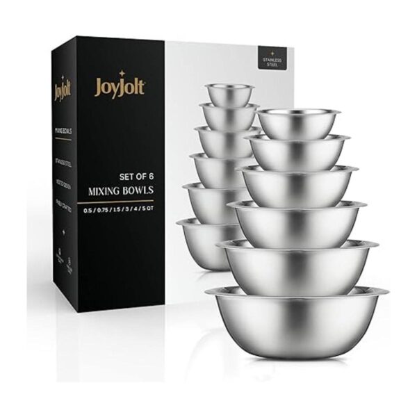 JoyJolt Juego de 6 tazones para mezclar de acero