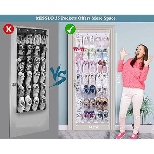 MISSLO Organizador de zapatos con 35 bolsillos grandes