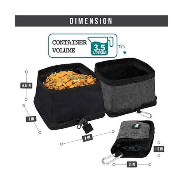 PetAmi Paquete de 2 cuencos plegables para perros cuencos