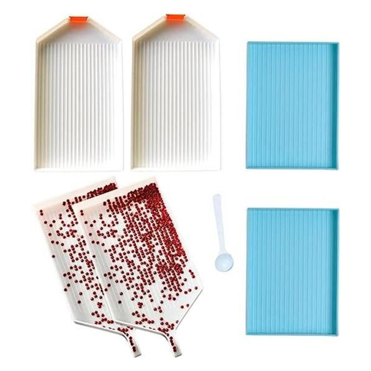 6 bandejas grandes de pintura de diamantes bandejas de