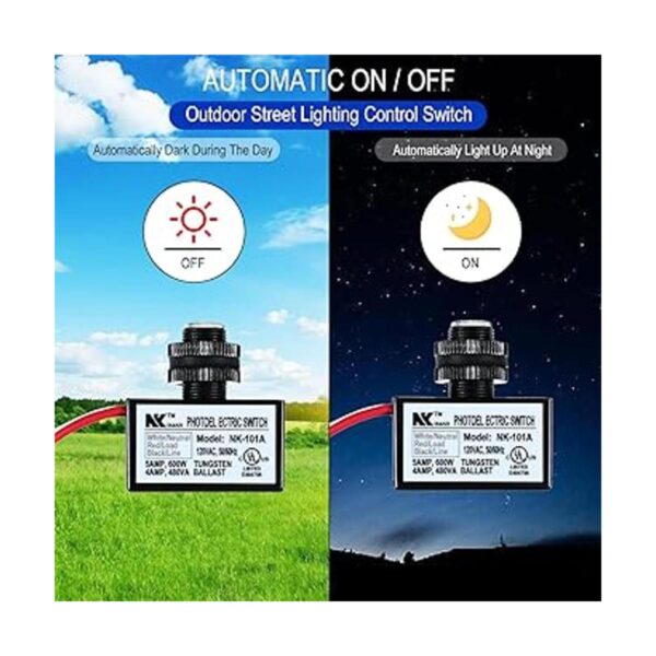 Paquete de 4 interruptores fotoeléctricos de 120 V CA con_2