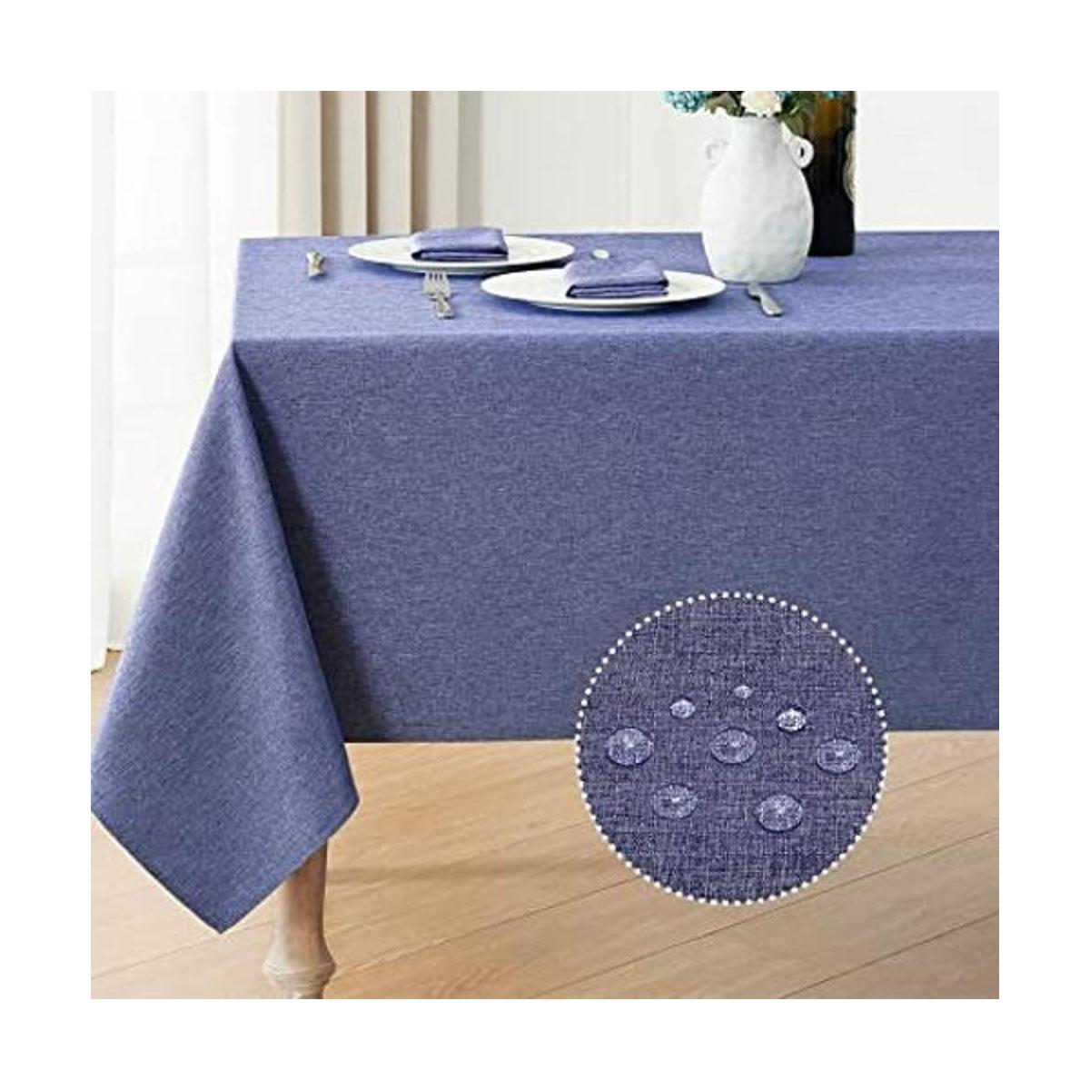Veblandy Mantel rectangular de lino texturizado