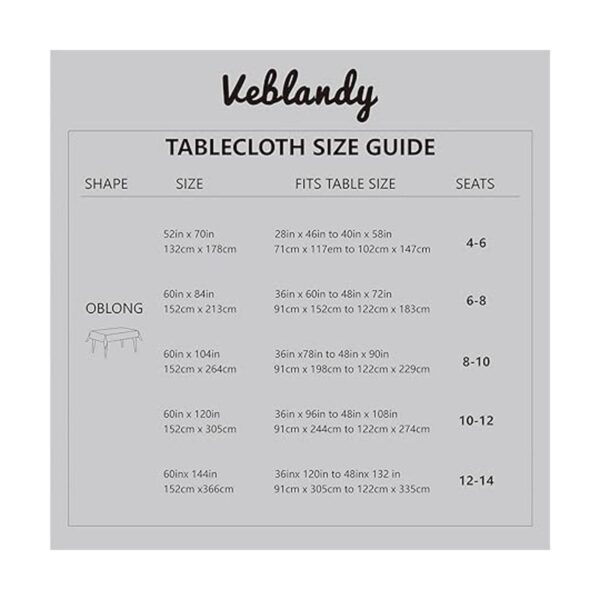 Veblandy Mantel rectangular de lino texturizado