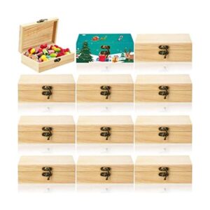 Caja de madera sin terminar de 12 piezas con tapa con