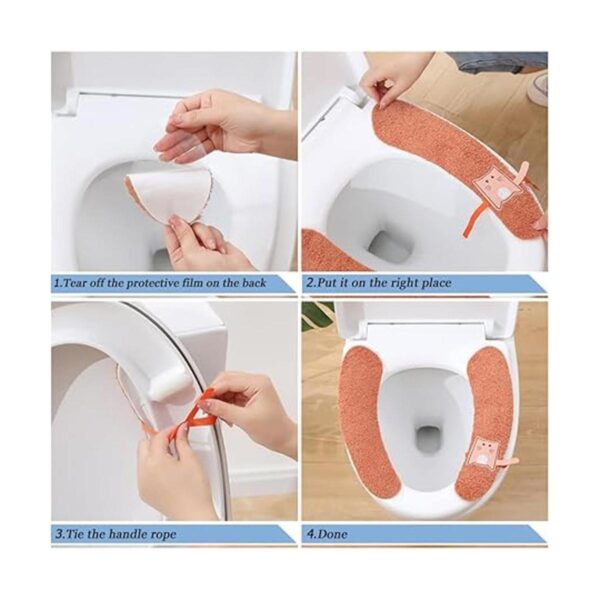 HADEEONG 4 pares de fundas de asiento de inodoro cálidas