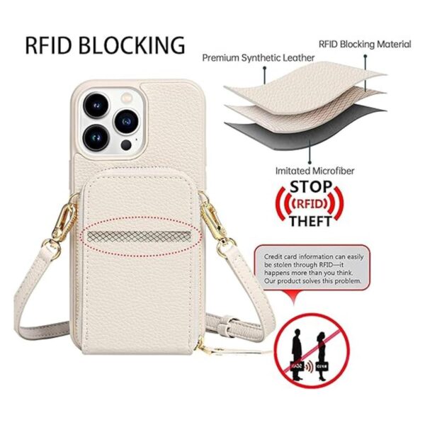 Anyos Funda tipo cartera cruzada para iPhone 14 Pro 6_5