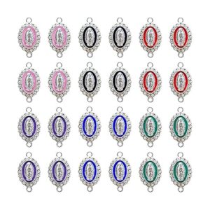 Morofme Virgin Mary Charms 24pcs Mix Color Enamel Our Lady_1