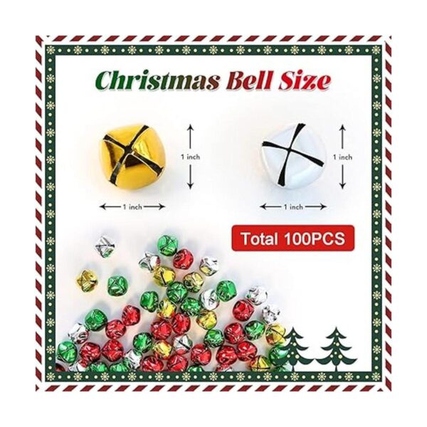 100 cascabeles de Navidad de 1 pulgada 4 colores