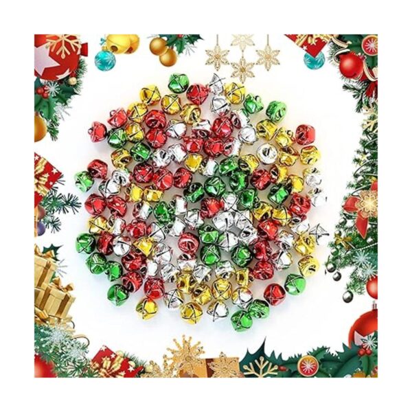 100 cascabeles de Navidad de 1 pulgada 4 colores