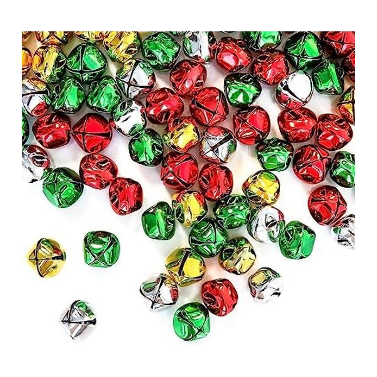 100 cascabeles de Navidad de 1 pulgada 4 colores