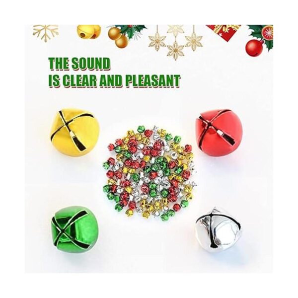100 cascabeles de Navidad de 1 pulgada 4 colores