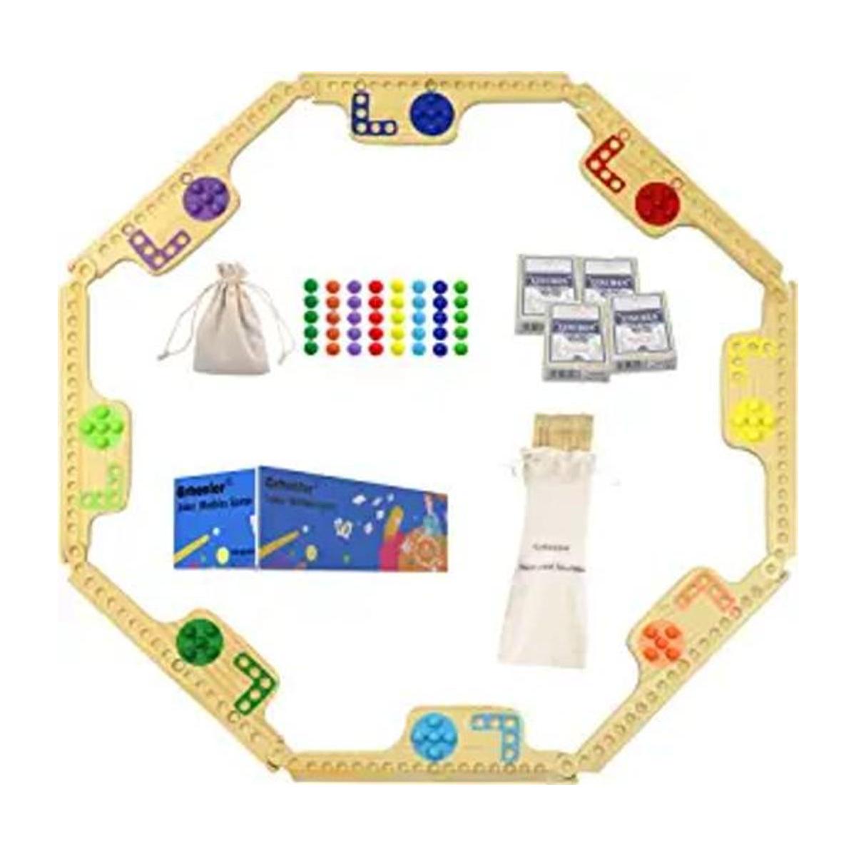 Grhonior Juego de canicas y Jokers de madera de pino para