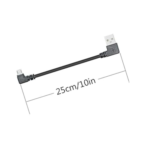 Cable micro USB corto 9.8 in de ángulo recto de 90 grados_3