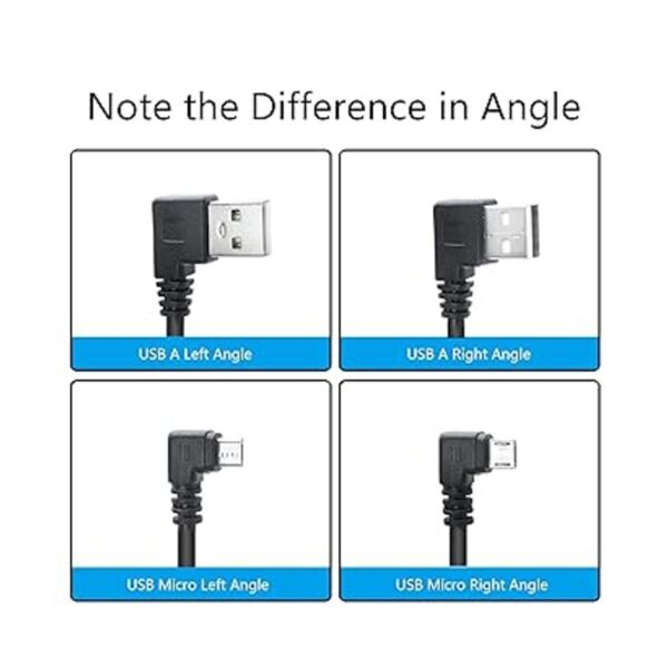 Cable micro USB corto 9.8 in de ángulo recto de 90 grados_2