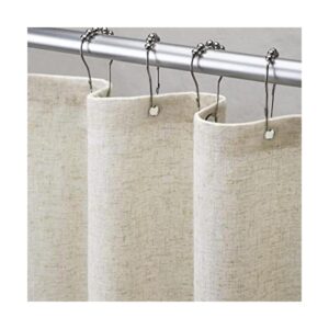 Cortina de ducha de lino estilo bohemio para baño tela