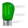 Luxrite Bombilla LED verde S14 Edison de 0.5 W bombillas_4