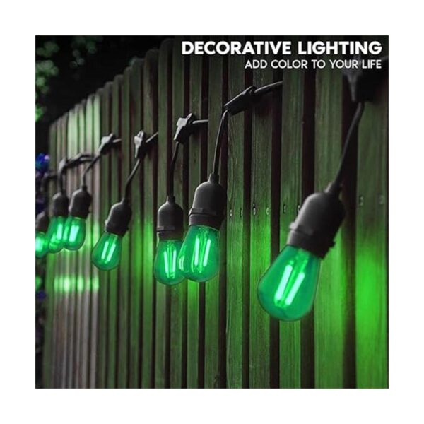 Luxrite Bombilla LED verde S14 Edison de 0.5 W bombillas_2