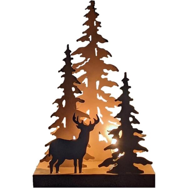 Decoración de mesa auxiliar de noche con diseño de ciervos_2