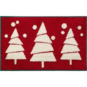 RORA Alfombra de baño roja para decoración de baño de_1