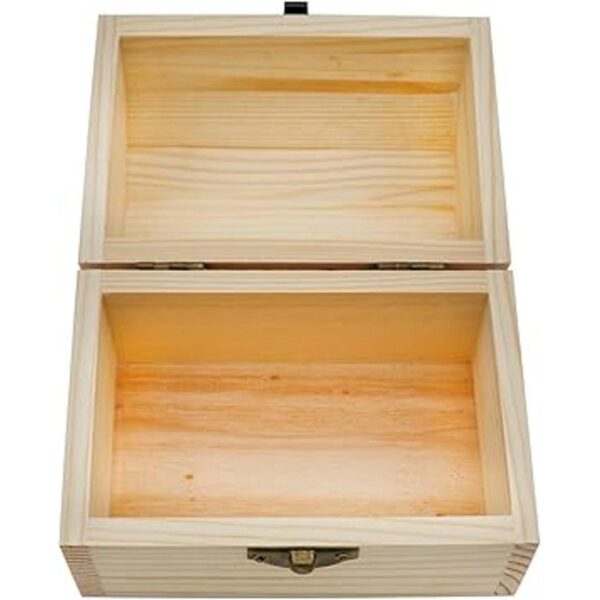 Hsiwto Caja de madera lisa sin acabar caja de joyería de