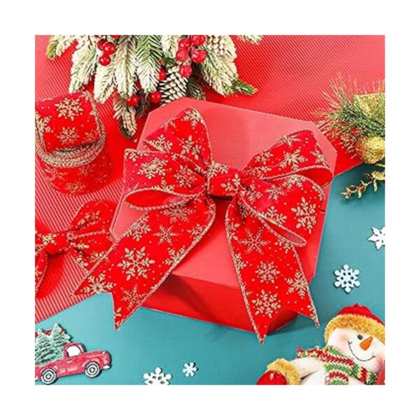 2 rollos20 yardas de cintas de terciopelo de Navidad con