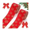 2 rollos20 yardas de cintas de terciopelo de Navidad con