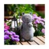 Estatua de jardín solar para gato arte de jardín con
