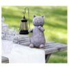 Estatua de jardín solar para gato arte de jardín con
