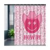 Preppy Cortina de ducha color rosa intenso de 71 x 71