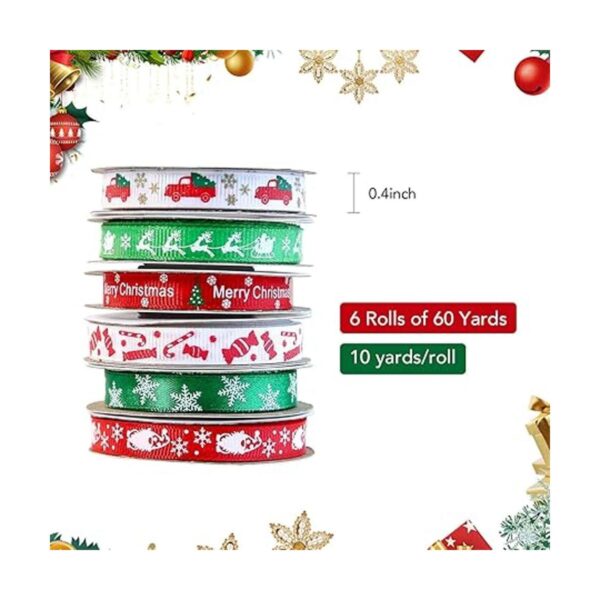 Cinta de Navidad de 60 yardas de 38 pulgadas para