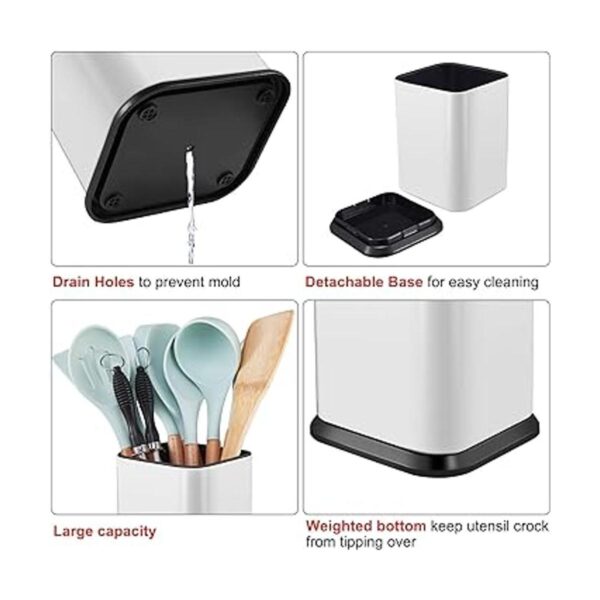 Soporte de utensilios de cocina de acero inoxidable para