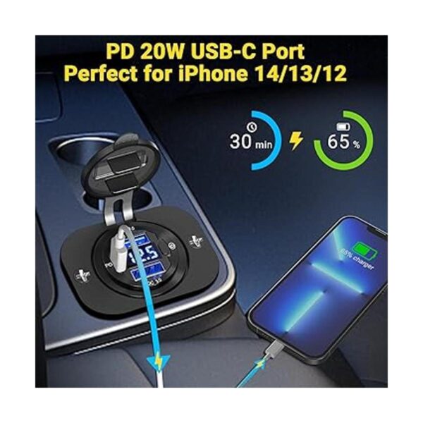 Cargador USB de 12 V para automóvil paquete de 2 metal_3