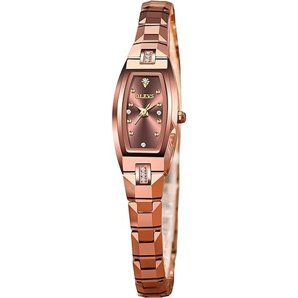 OLEVS Relojes de pulsera de cuarzo cuadrado con diamantes