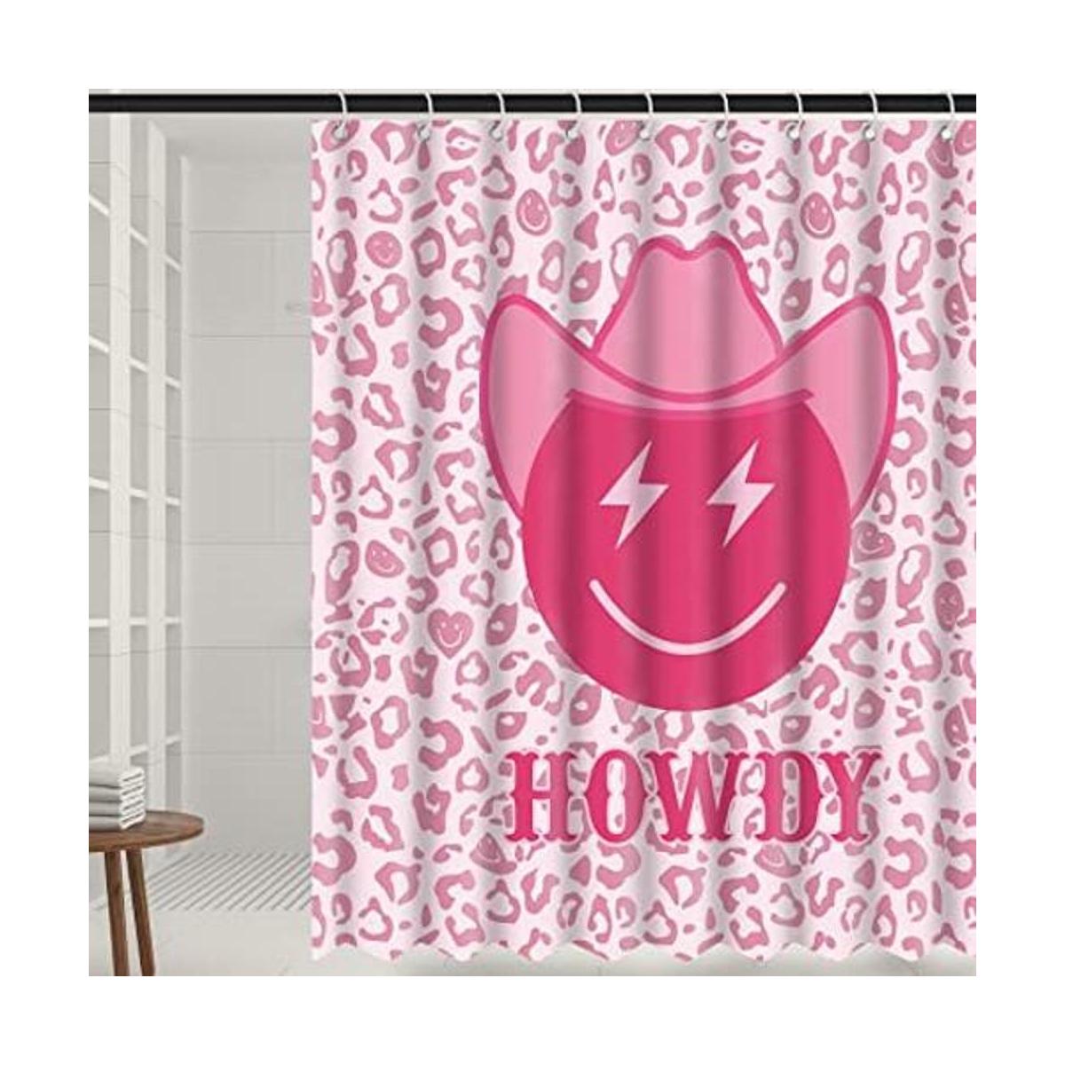 Preppy Cortina de ducha color rosa intenso de 71 x 71
